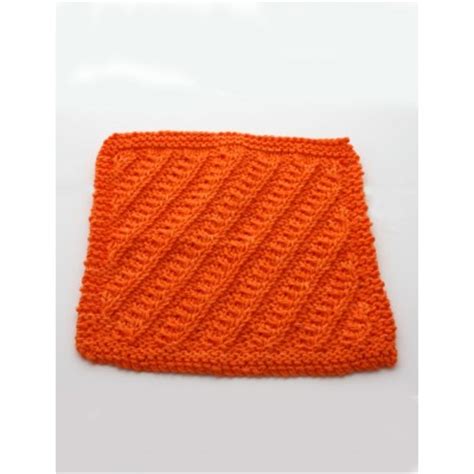 Knitting Patterns Galore - Diagonal Stitch Dishcloth