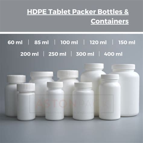 White Plastic Bottle To Pack Herbal Tablets Pharma Grade Capacity