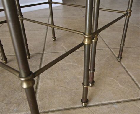 French Brass Mirrored Tops Nesting Or Side Tables For Sale At 1stdibs