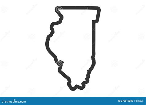 Illinois Outline Symbol Us State Map Vector Illustration Stock Vector