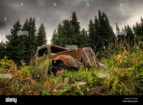 An Upward View Of A Rusty Old Work Truck Stock Photo Alamy