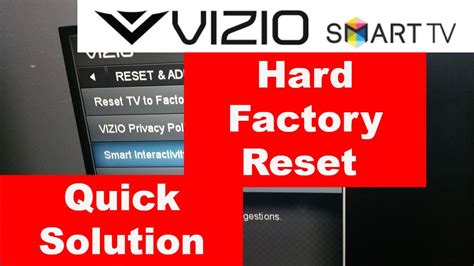 Vizio Smart Tv Factory Reset