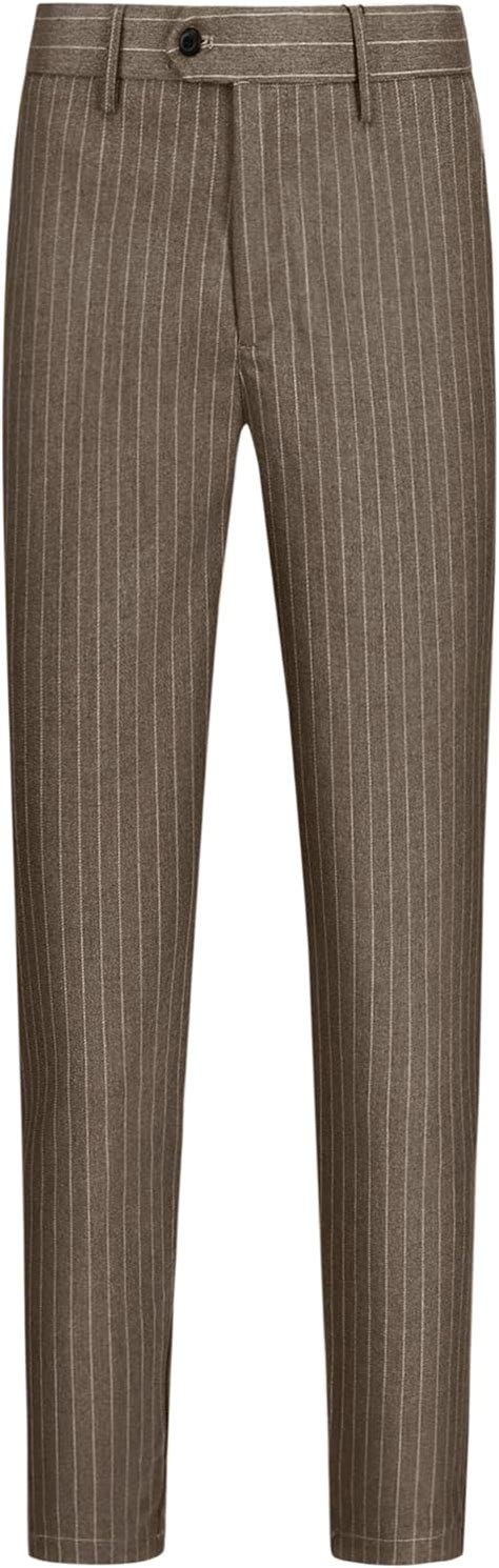 Lars Amadeus Striped Cropped Dress Pants For Men S Stripes Ankle Length Business Pants At Amazon