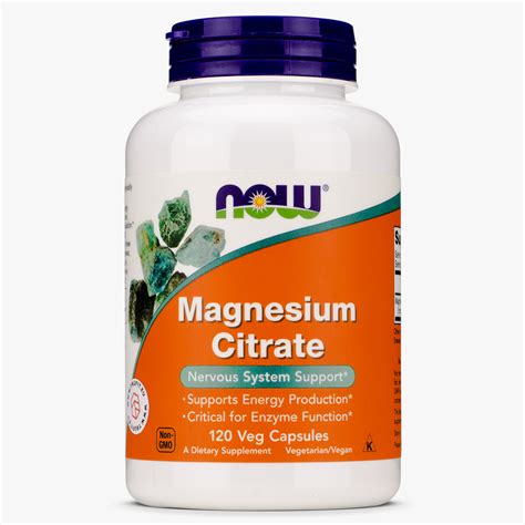 Now Foods Magnesium Citrate Veg Capsules Nervous System Support