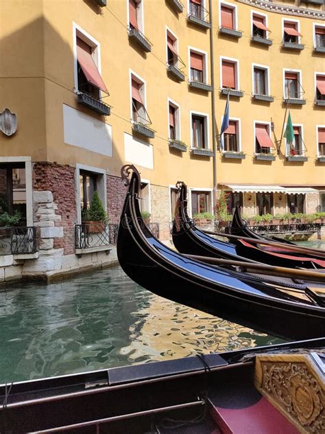 Canal With Gondolas In Venice Italy Architecture And Landmarks Of