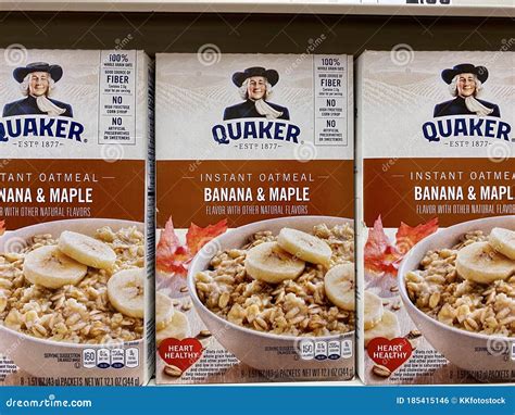 Quaker Instant Oatmeal Boxes On A Store Shelf Editorial Photo Image Of Bowl Flavour 185415146