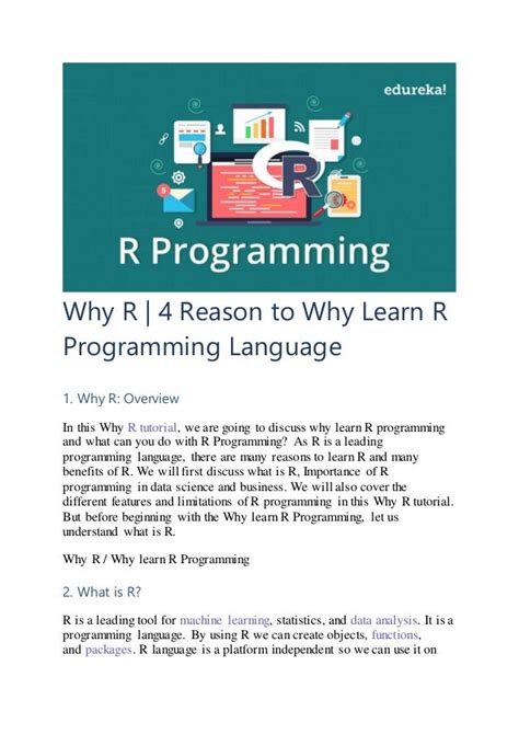 Why R 4 Reason To Why Learn R Programming Language