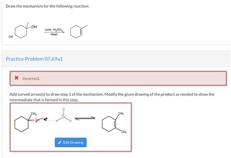 Solved Draw The Mechanism For The Following Reaction Cone H2804 I