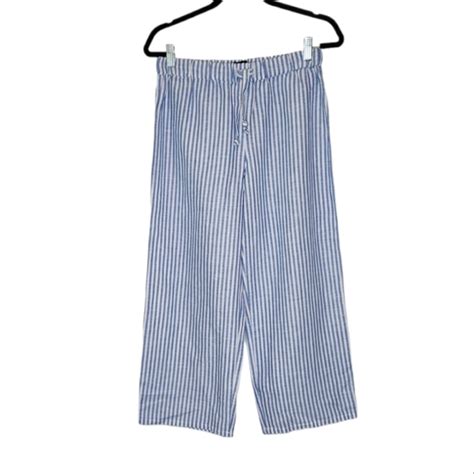 J Crew Pants And Jumpsuits New J Crew Blue And White Striped Linen