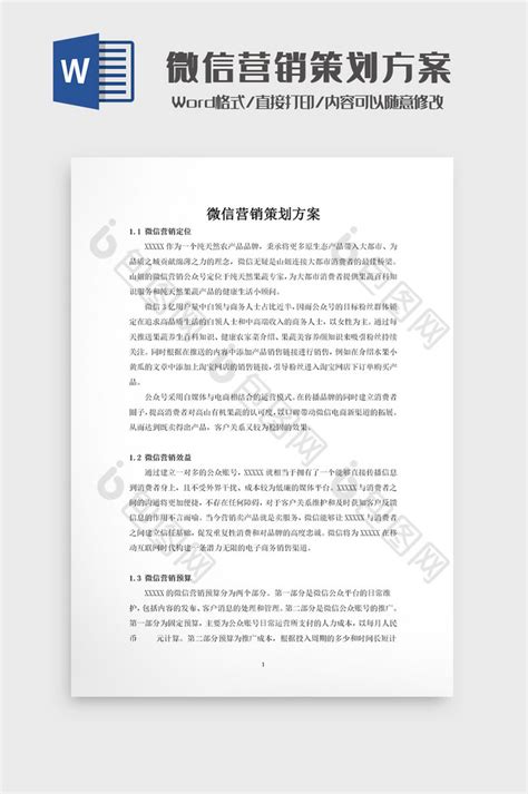 公众号微信营销策划方案word模板下载 包图网