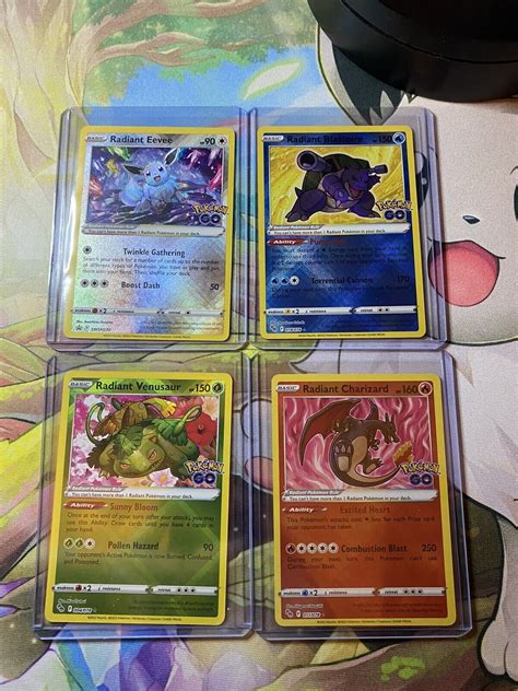 Pokemon Go Tcg Radiant Charizard Blastoise Venusaur Eevee Radiant Set