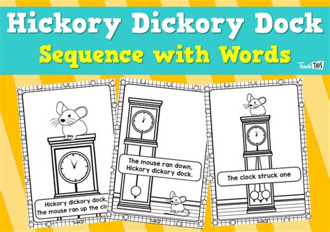 Hickory Dickory Dock Sequence With Words Teacher Resources And Classroom Games Teach This