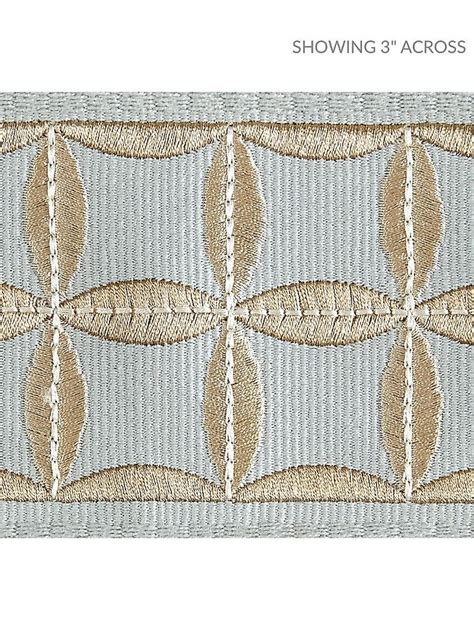 Scalamandre Fiori Embroidered Tape Aquamarine Trim