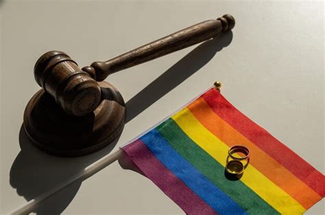 Premium Photo Legalization Of Same Sex Marriages Rainbow Flag Wedding