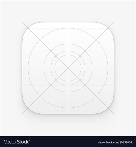 Application Icon Template With Guidelines Grids Vector Image