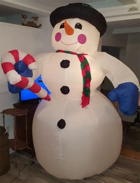 Vintage Gemmy Frosty The Snowman Ft Black Hat Airblown Inflatable