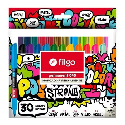 Marcadores Filgo Permanente Strong X Metal Pastel Fluo