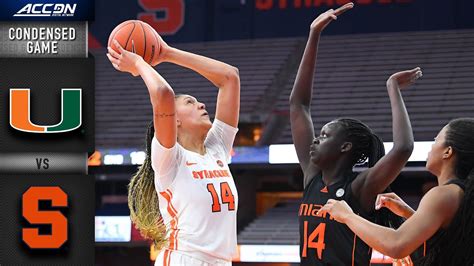 Miami Vs Syracuse Condensed Game 2020 21 Acc Womens Basketball Youtube