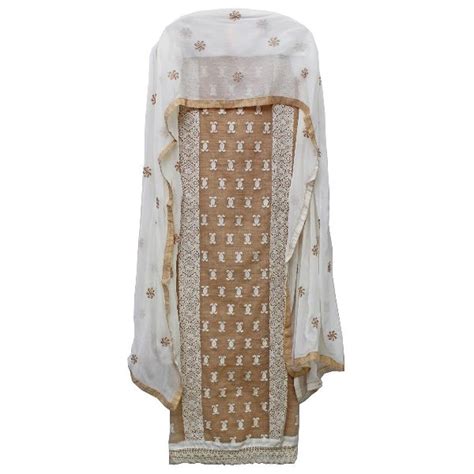 Elegant Khadi Cotton Embroidered Suit At Best Price In Gurugram