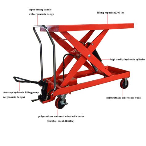 Bolton Tools Hydraulic Manual Single Scissor Lift Table Cart X