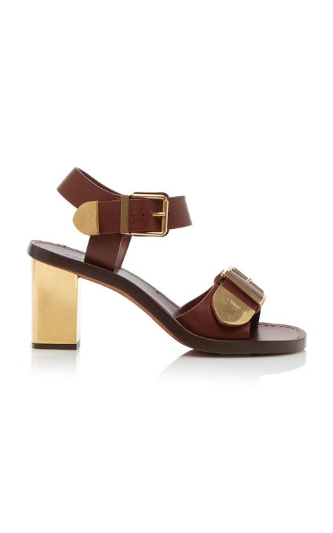 Chlo Rebecca Leather Sandals In Brown Lyst