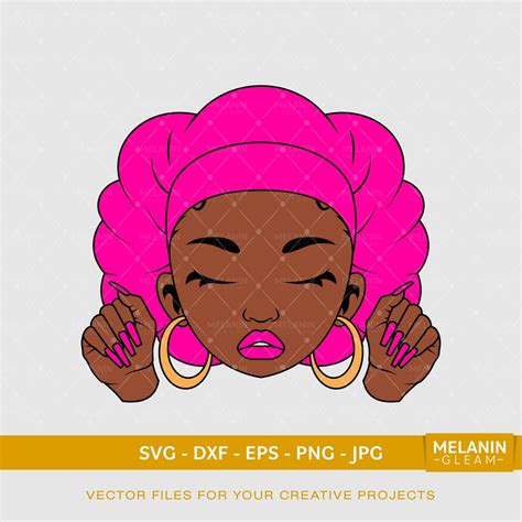 Bonnet Woman Melanin Black Woman Svg Afro Woman Svg Black Girl