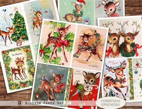 Vintage Christmas Cards, Retro Christmas Images, Christmas Deer ...