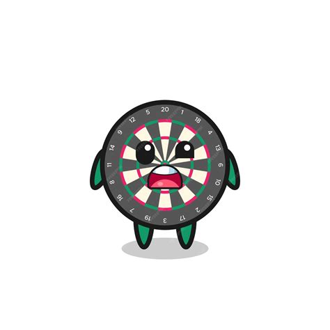 Premium Vector The Shocked Face Of The Cute Dart Board Mascot