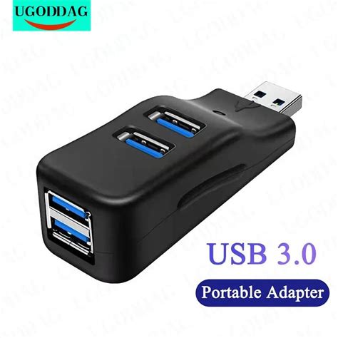 Mini 4 Ports USB 3 0 2 0 Hub High Speed Data Transfer Splitter Adapter