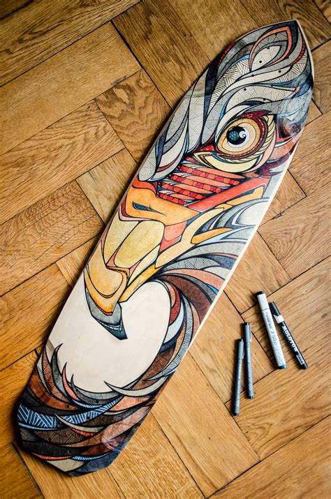 Andreas Preis Landyachtz Birds Of Prey Skateboard Deck Art