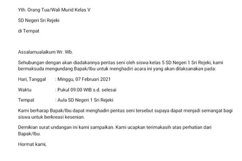 Contoh Surat Undangan Agustus Untuk Warga Sekolah Karang Taruna