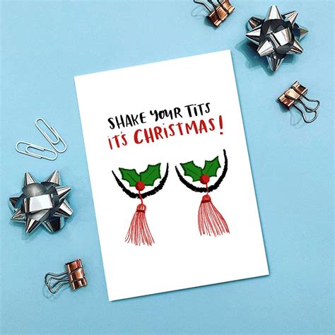 Shake Your Tits It S Christmas Card Funny Snog Etsy