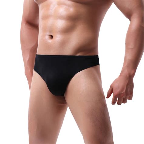 Black Mens Boxer Briefs Underpants Pure Color Breathable Patchwork Ice