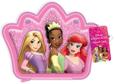 Disney Princess Crown Pencil Case, Pink, Hard Case with Zipper ...