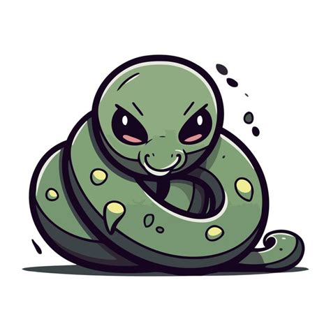 Cute Cobra De Desenho Animado Ilustra O Vetorial Isolada Em Fundo