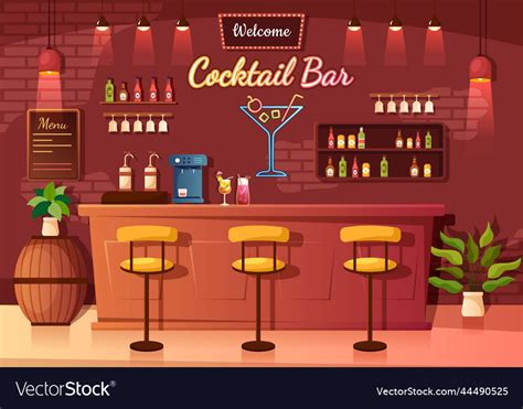 Cocktail Bar Or Nightclub With Friends Hanging Vector Image