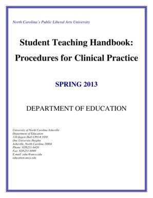 Fillable Online Education Unca Procedures For Clinical Practice