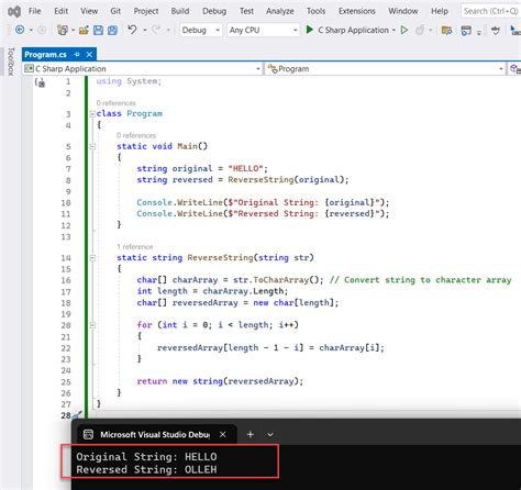 How To Reverse A String In C Using A For Loop AspDotnetHelp