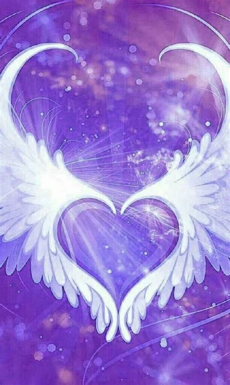 Purple Heart With Angel Wings