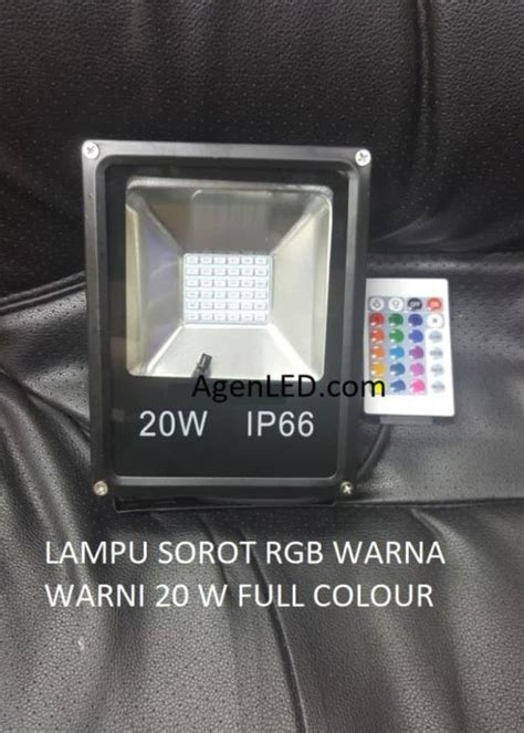 LAMPU LED SOROT 20W FLOOD LIGHT LAMPU TEMBAK RGB WARNA WARNI 20 W WATT