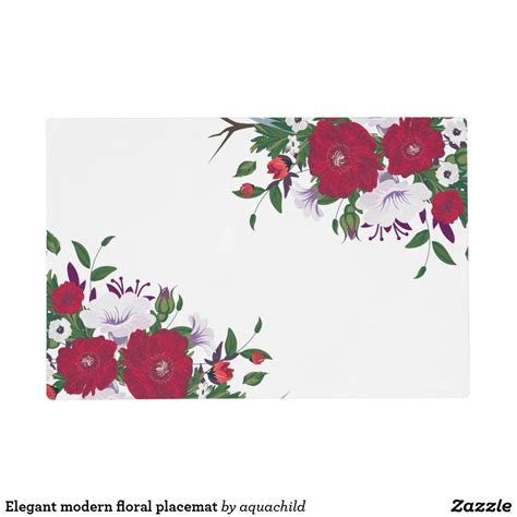 Elegant Modern Floral Placemat Zazzle Modern Floral Placemats Floral