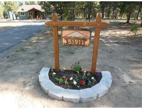 SMW0242 Custom Metal Address Sign Mountains - Sunriver Metal Works