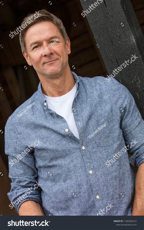 Portrait Shot Attractive Successful Happy Middle Stock Photo