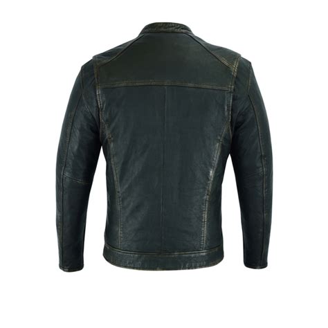 Bsm Men S Cruiser Jacket In Lightweight Drum Dyed Distressed Naked