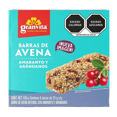 Barra de amaranto Granvita con avena y arándanos 6 barras Walmart