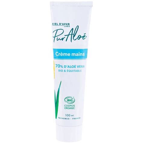 Pur aloé Cosmétiques aloes bio Crème mains sèches 50 aloe vera bio