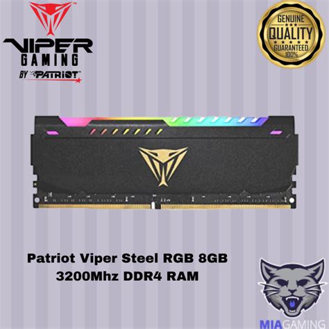 Patriot Viper Steel RGB 8GB 3200Mhz DDR4 RAM Lazada