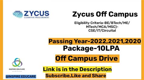 Zycus Off Campus Hiring For Software Engineer Role And