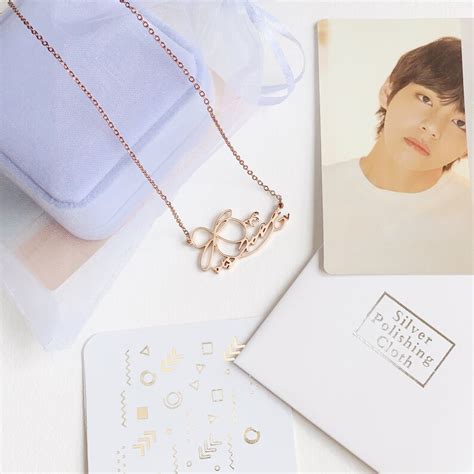 Bts V Signature Necklace Bts Kim Tae Hyung Bts Merch Bts Etsy