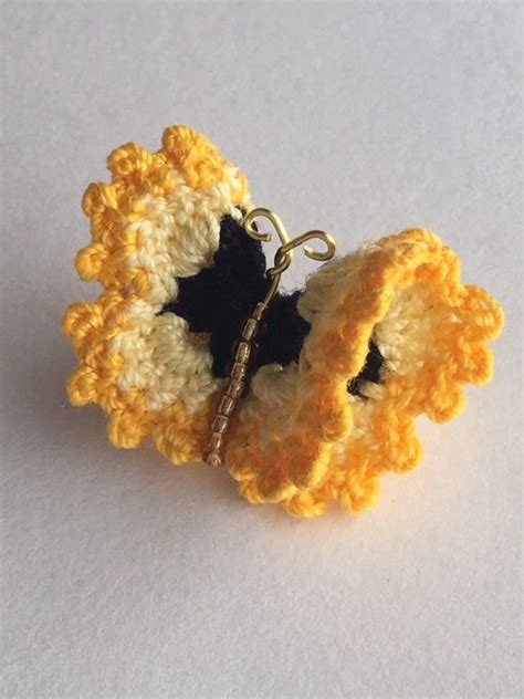 Butterfly Pin Brooch Crochet Free Shipping By Bloomingrosebuds